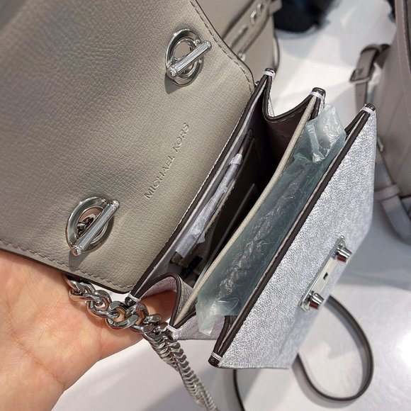 MK ROSE SM Phone Crossbody Leather Bag White - Picture 5 of 6